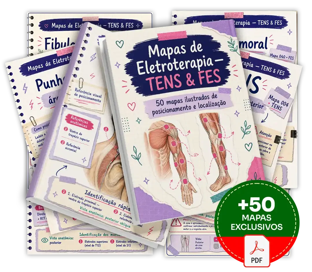 Mockup principal de Mapas de Eletroterapia — TENS & FES